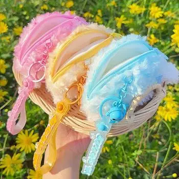 Cartoon Plush Animal Purse Plush Mini Earphone Bag Cat Plush Keyring Sheep Coin Purse Outdoor розовый