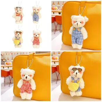 Брелок с плюшевым медведем из мультфильма, уникальный брелок из мягкого полипропиленового хлопка, подвеска для сумки, аксессуар для кошелька, сумки, рюкзака 1 розовый