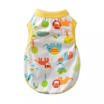 Cartoon Print Animal Printed Dog Vest Soft Summer Dog Vest Dog Sunscreen Vest Summer L-forest