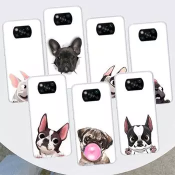 Чехол для телефона с изображением мопса и французского бульдога для Xiaomi Mi 11 Lite 11i 12X 12 9 8 11T 10T 9T Pro 10 5X 6X Ultra 5G Cover Coque Capa Xiaomi Mi 11 Lite