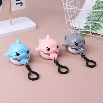 Мультяшный брелок-подвеска в виде акулы с укусом и цепочкой для школьного портфеля, декор для подвески, милый брелок в виде акулы с усадочной веревкой и рыбой