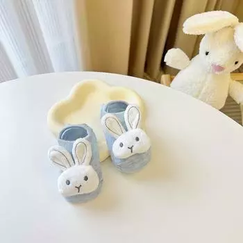 Cartoon Rabbit Baby Socks Cute Animal Doll Newborn Floor Sock Korean Solid Color Infant Toddler Boy Girls Ankle Socks 1-3Y
