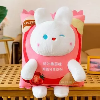 Cartoon Rabbit Potato Chips Plush Toy Cute Snack Potato Chips Rabbit Doll Doll Sofa Throw Pillow Gift 50cm