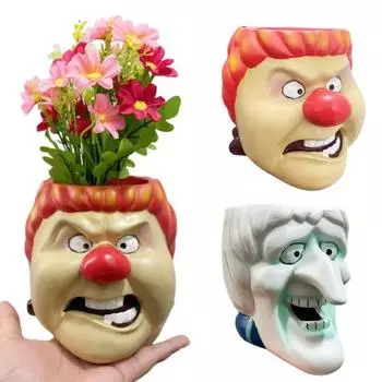 Cartoon Resin Planter Snow Miser Heat Miser Flowerpot Table Decor Cartoon Figures оранжевый