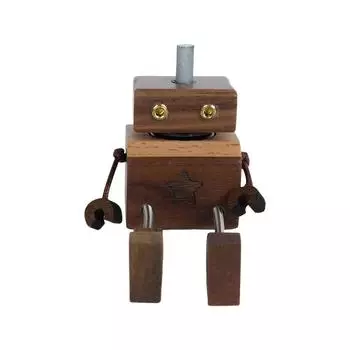 Cartoon Robot Diffuser Partable Shaking Feet Wooden Doll Wood Shake Car Ornament Car Accessories A