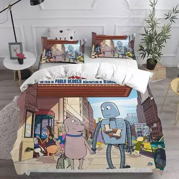 Cartoon Robot Dreams Bedding Sets Comforter Quilt Bed Cover Duvetcover Pillow Case 2-3 Pieces Sets Kids Adult Size Home Textiles EU Twin 135x200cm