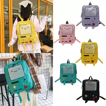 Cartoon Robot Travel Laptop Cute Backpack Blue PU Backpack Water Resistant College Computer Bag Gift For Men & Women Fits 15.6 Inch Noteboo One Size чёрный