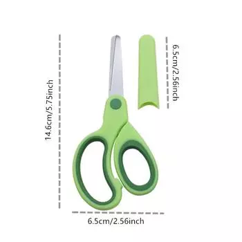 Cartoon Safety Scissors For Kids DIY Cute Craft Paper Scissors School Stationery With Sleeve Cutting Tool Stationery жёлтый