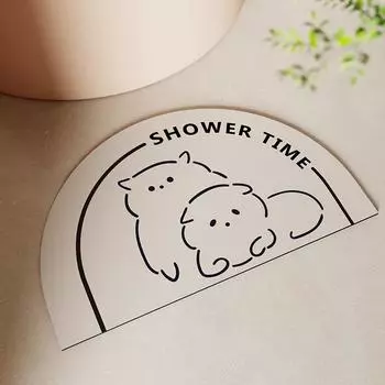 Мультяшный полукруглый впитывающий коврик для ванной комнаты впитывающий коврик у двери домашнего ванной коврик впитывающий противоскользящий коврик с технологической тканью 40*60cm