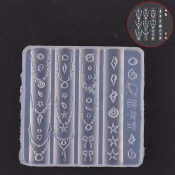 Cartoon Shell Chains Silicone Nail Mold Flower Nail Decorations Nails Diy Design High Quality Stereoscopic Stamping Plate Art one size