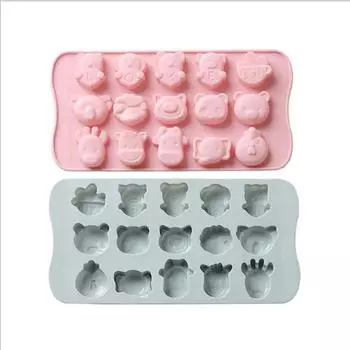 Cartoon Silicone Ice Tray Mold Chocolate Mold Household Cake Mold DIY Baking Tools синий