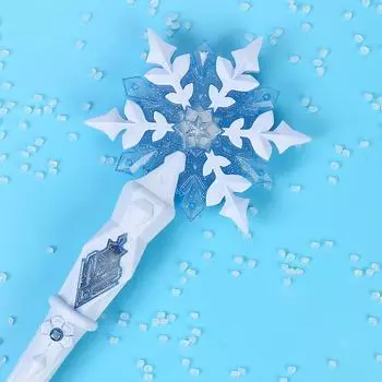 Cartoon Snowflake Wand With Sound Glowing Anime Cosplay Props Light Up Toy Princess Gifts синий