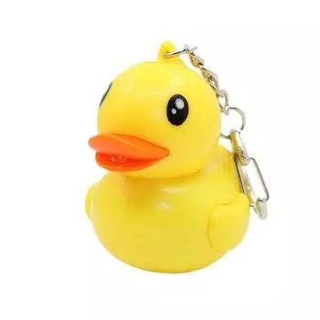 Cartoon Sound Light Keychain Animal Shape LED Duck Keyring Yellow Duck Keychain Festival Gifts