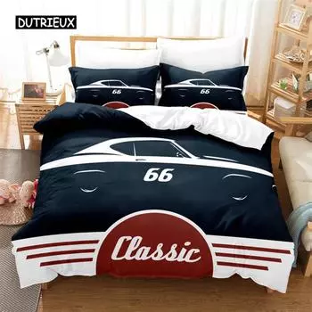 Cartoon Sports Car Bedding Set Duvet Cover Set 3d Bedding Digital Printing Bed Linen Queen Size Bedding Set Fashion Design EU single(135x200cm)