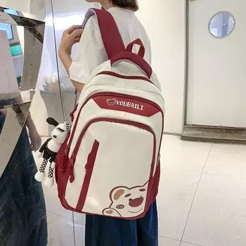 Мультяшный студенческий школьный рюкзак большой вместимости, женский водоотталкивающий рюкзак розовый