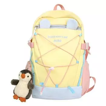 Cartoon Student Schoolbag Girl s Large Capacity Backpack Small жёлтый
