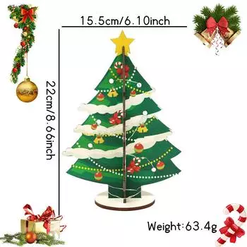 Cartoon Style Eyecatching Wooden Christmas Tree With Diy Features For Cheer Holiday Glowing DIY Tree A