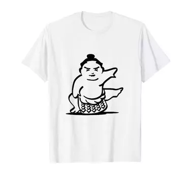 Cartoon Sumo Wrestler T-shirt белый