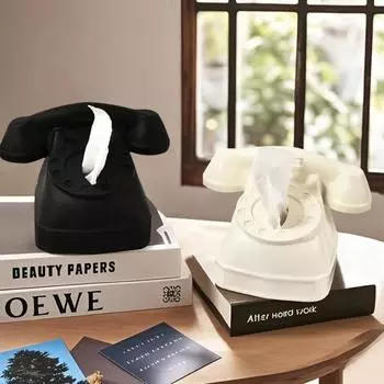 Cartoon Telephone Tissue Case Pull-out Tissue Container Toilet Paper Case Coffee Table чёрный