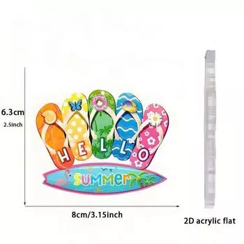 Cartoon Themed Summer Acrylic Flip Flop Car Charm Decorative Accessory For Vehicles