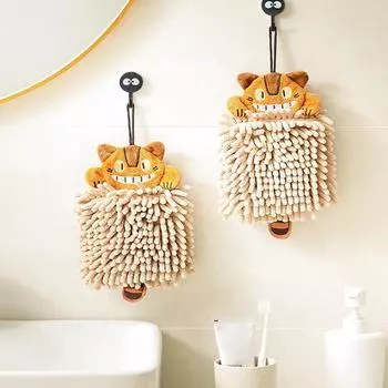 Мультяшный тигр Синель полотенца для рук Кухня Ванная комната полотенце мяч с петлями для подвешивания Быстросохнущие впитывающие полотенца из микрофибры