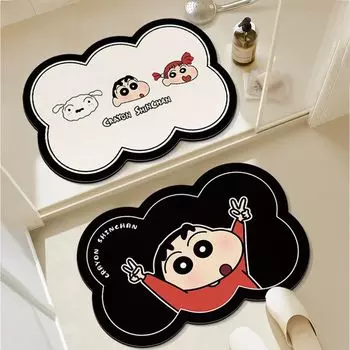 Нескользящий коврик для унитаза с рисунком из мультфильма, впитывающий диатомовую грязь, коврик для ног в ванную комнату, быстросохнущий коврик для грязи 40 * 60cm [Diatom Mud]