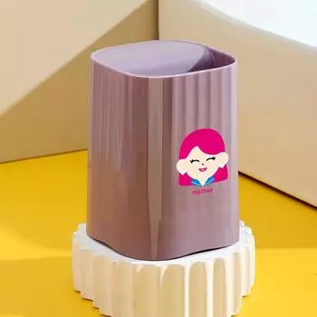 Cartoon Toothbrush Holder Punch-Free Magnetic Upside Down Toothbrush Cup Wall Mounted Bathroom Storage Gargle Cup Storage Rack B