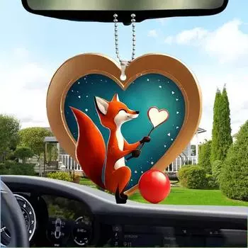 Cartoon Vibrant Fox Car Decoration In Highquality Acrylic For Trendy Look Interior