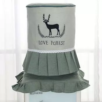 Cartoon Water Dispenser Cover 2-Piece Set Korean Style Fashion Fresh Cloth Water Breaker Dust Cover Pastoral Drinking Fountain Cover Elk Neutral 2-piece set