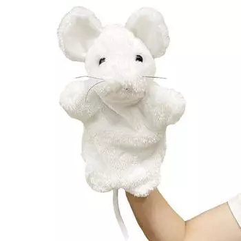 Cartoon White Cute Gray Mouse Yellow Cat Plush Puppet For Children Playing Role White Mouse