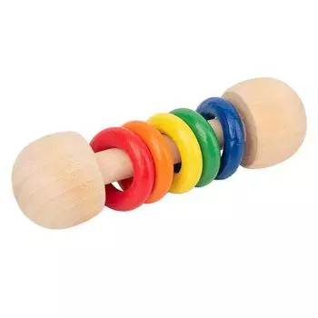 Cartoon Wooden Baby Rattle Hand Holding Wooden Rattle Baby Educational Early Education Toy