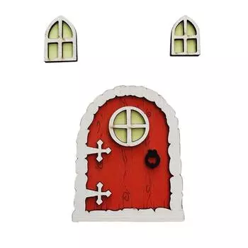 Cartoon Wooden House Miniatures Miniature Fairy Door Ornaments Graden Ornaments style 4