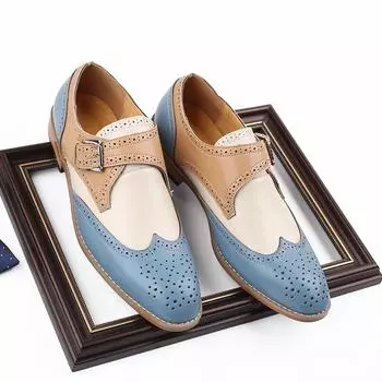 Carved Brogues Shoes Men Fashion Wedding Party Dress Shoes Italian Designer Male Drivng Formal Shoe Leather Slip on Mens Oxfords 38 чёрный