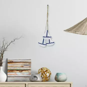 Carved Nautical Wood Ornament for Home Display And Wall Hanging 7.5x31 cm_Sailboats