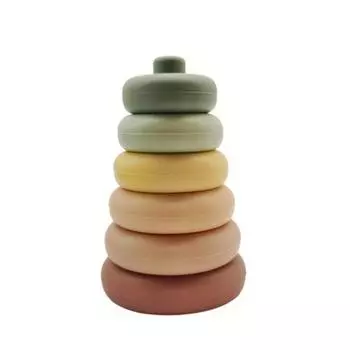 Casa Drawing Силиконовый стекируемый младенческий кольцевой стаканчик Stacking Baby Ring Insert, корейские детские товары