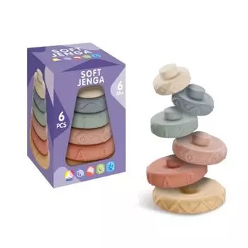 Casa Drawing Soft Jenga - штабелируемое верхнее кольцо для укладки детской игрушки, мягкая Jenga 6 шт., корейские детские товары