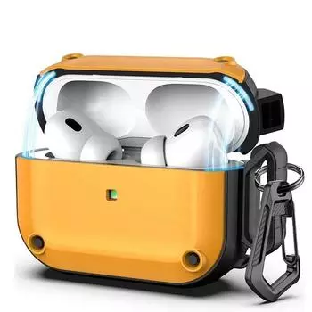 Case Drop-Resistant Apple Earphone Case Three Generation Armor Soft Case AirPods 3 Generation Protective Case Huaqiang North 5 Generation Lock Case Airpods 1/2 generation hook Mango Orange