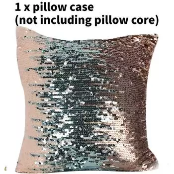 Case Dual Pillow Color Flip Sequin Cushion Cover Home Living Room Gift Decor
