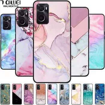 Case For Oppo A76 4G Cover Global Soft TPU Silicone Bumper Marble Back Cases For Oppo A76 4G Case OPPOA76 A 76 Protective 6.56 For Oppo A76 4G
