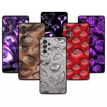 Case For Samsung Galaxy A52 A12 A51 A32 A21s A71 A53 A13 A32 A72 A31 A33 A22 A03 A41 Phone Cover Scary Face Eyes Smiley Samsung A52 4G(5G)