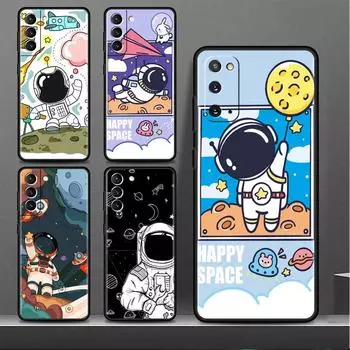 Case For Samsung Galaxy S20 FE S22 Ultra S21 Plus Luxury Soft Phone Case S10 S9 S8 S10e S7 Silicone Funda Cartoon Cool Astronaut Samsung S7