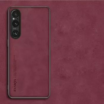 Case for Sony Xperia 1 V II Vii Luxury Sheepskin PU Leather Silicone Shockproof Matte Bumper Cover for Xperia 1V 10V Phone Shell Sony Xperia 1 IV красный