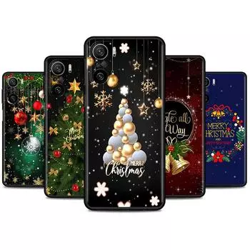 Case For Xiaomi Redmi Note 11 9S 10 9 8 7 9A 9C 9i K40 8T 10C 9T K50 Silicone Shell Snow Merry Christmas Redmi K40 Pro