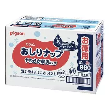 [Case sales] Pigeon Butt Nap Soft and thick finish 80 pieces x 12 packs (960 pieces)