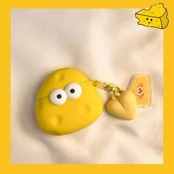 Case Second Generation Wireless Bluetooth Third Generation Pods1 Applicable Cute Aipods2 Generation Silicone Fourth Generation 5 Generation Box airpods pro2 [Cheese Cheese + Hanging]]