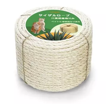 Casgee Hemp String Толстая пеньковая веревка 8 мм 50 м Натуральная пеньковая веревка Ремонт кошачьей башни Когтеточка для полировки ногтей Полировка ногтей Ремонт кошачьих царапин Ручная работа белый