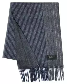 Cashmee Cashmere 2 Face Stripe Single Reversible 3colo Cashmere 100% Шарф/Becrux (военно-морской флот (СТ01))