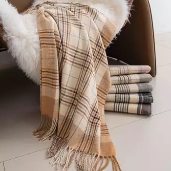 Cashmere Check Scarf Premium Warm Shawl Women S Luxury Ladies 65*200cm
