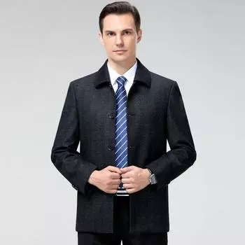 Кашемировое пальто, высококачественная мужская повседневная модная ветровка для среднего и пожилого возраста, деловая осенне-зимняя теплая зимняя куртка M