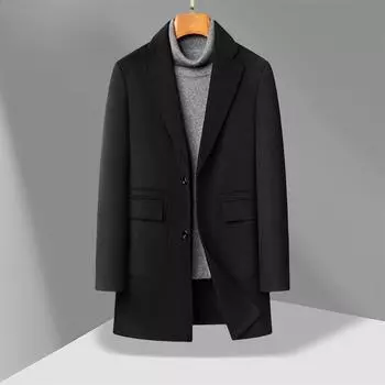 Cashmere Coat Men s Autumn and Winter Business Leisure Can Be Removed Down Liner Medium and Long Double-sided Coat Men 170